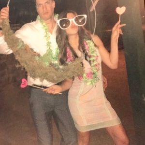 Line & Dot baby Pink and light Teal Dress S